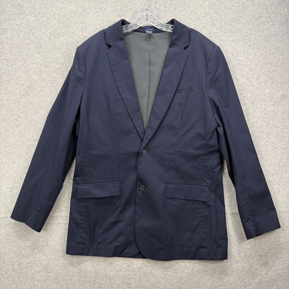 Made By Cam Newton Blazer Mens 44 Navy Blue Glen Plaid Sport Coat‎ Suit Jacket